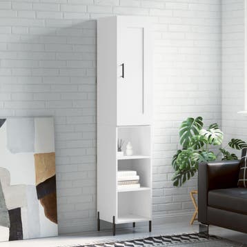 vidaXL buffetkast 34,5x34x180 cm bewerkt hout wit, Huis en Inrichting, Kasten | Buffetkasten, Minder dan 50 cm, Verzenden, Nieuw