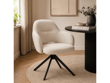 Veiling - Armstoel Dex (set van 4) - Stof - Wit, Huis en Inrichting, Stoelen, Nieuw