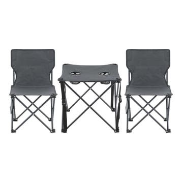 Tuinset Banzi 3-delig campingset opvouwbaar grijs casa.pro, Verzenden, Nieuw