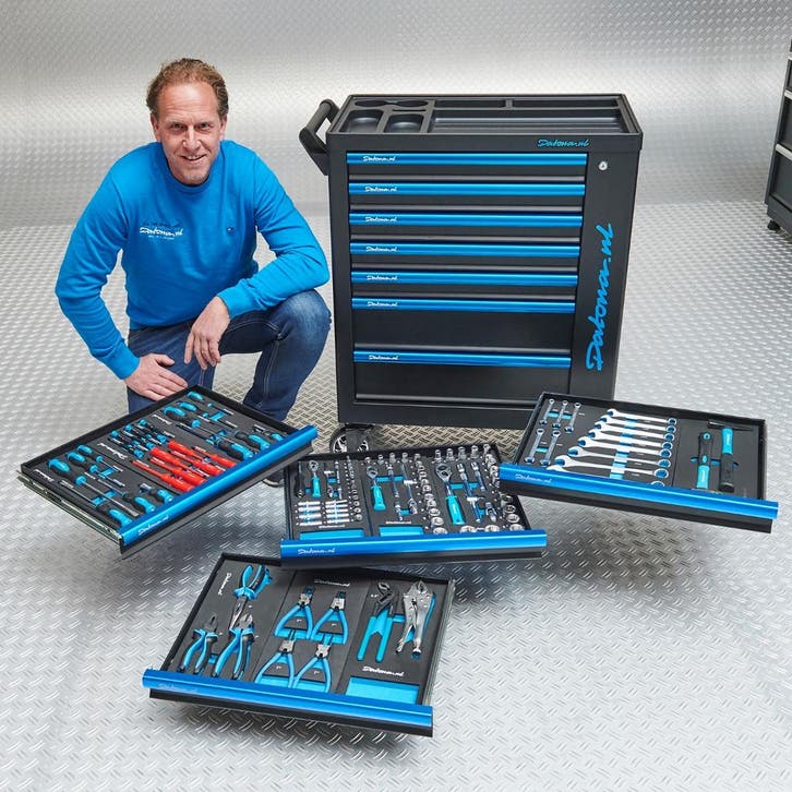 Datona Gereedschapswagen Black-Line met 7 laden +, Doe-het-zelf en Verbouw, Gereedschapskisten, Nieuw, Ophalen of Verzenden