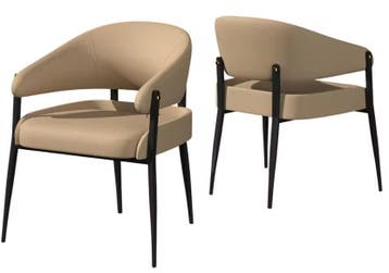 Set van 2 Eetkamerstoelen – Microvezel met Armleuningen, Verzenden, Nieuw