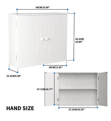 Badkamerkast Wand of Staand met Dubbele Deuren en Plank, Huis en Inrichting, Badkamer | Badkamermeubels, Verzenden, Nieuw