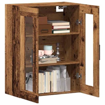 vidaXL Dressoir 69,5x34x90 cm bewerkt hout oud houtkleurig, Verzenden, Nieuw, Overige houtsoorten, Minder dan 50 cm