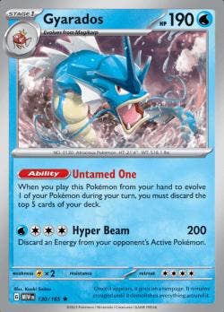 Gyarados 130/165 reverse holo pokemon 151, Ophalen of Verzenden, Nieuw, Losse kaart, Foil