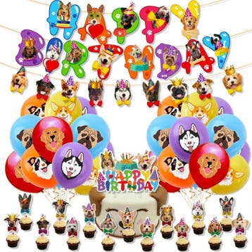 40-delige Honden party decoratie set Happy Birthday Dogs, Dieren en Toebehoren, Ophalen of Verzenden, Nieuw