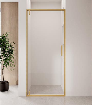 Douchewand Seattle 100 x 190 cm Goud – Transparant 8 mm, Verzenden, Nieuw, Douche