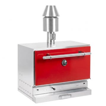 GGM Gastro | Houtskooloven - 890mm - rood - 4 grillroosters, Verzenden, Nieuw in verpakking, Fornuis, Frituur en Grillen