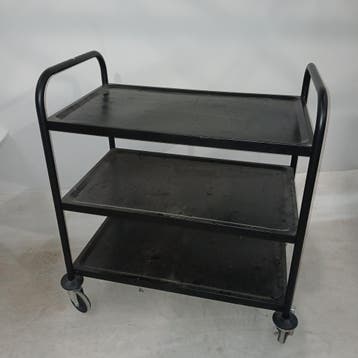 Metalen serveertrolley, 3 niveaus, verrijdbaar, zwart -, Ophalen of Verzenden, Overige typen, Emtrade NL