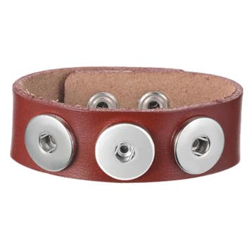 Fako Bijoux - Armband Voor Click Buttons - Leder Trio -, Verzenden, Nieuw