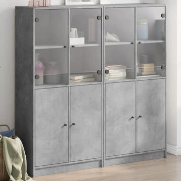 vidaXL Boekenkast met deuren 136x37x142 cm bewerkt hout, Minder dan 50 cm, Verzenden, Nieuw, Minder dan 100 cm
