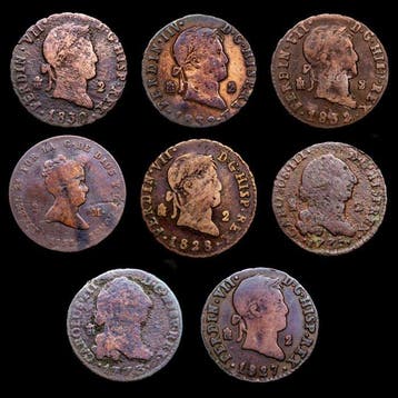 Spanje. Fernando VII. 2 Maravedís 1773 - 1858 / Segovia