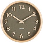 Table clock Pure wood grain moss green, Nieuw