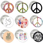 9 Vredes buttons Peace Duif met speld of (kleding)magneet, Verzenden, Nieuw, Overige onderwerpen, Button