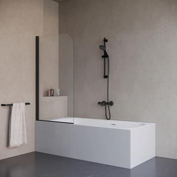 Badwand 75x150cm 5mm Nano glas mat zwart serie Alfeo, Verzenden, Nieuw