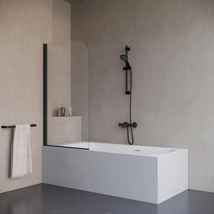 Badwand 75x150cm 5mm Nano glas mat zwart serie Alfeo, Doe-het-zelf en Verbouw, Sanitair, Verzenden