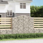 vidaXL Schanskorf gewelfd 200x30x180/200 cm gegalvaniseerd, Tuin en Terras, Bloembakken en Plantenbakken, 100 cm of meer, Verzenden