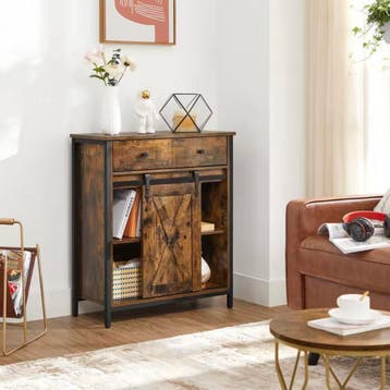 Nieuwe Dressoir Vintage Bruin - Boerderijstijl Dressoirkast, Verzenden, Nieuw, Met plank(en)