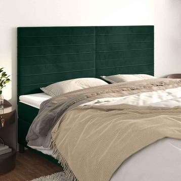 vidaXL Hoofdbord donkergroen 160x5x118/128 cm fluweel, Verzenden, Nieuw, Groen, Stof