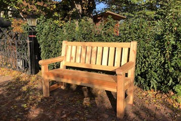 Rockwood® Tuinbank Massief Grenen 1.25m inclusief montage, Ophalen of Verzenden, Nieuw, Hout
