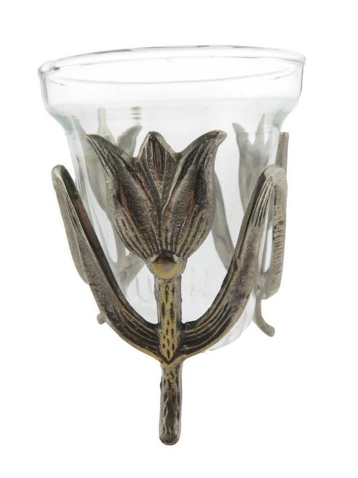 Waxinelichthouder Tulpen, Verzamelen, Glas en Borrelglaasjes, Gebruikt, Verzenden