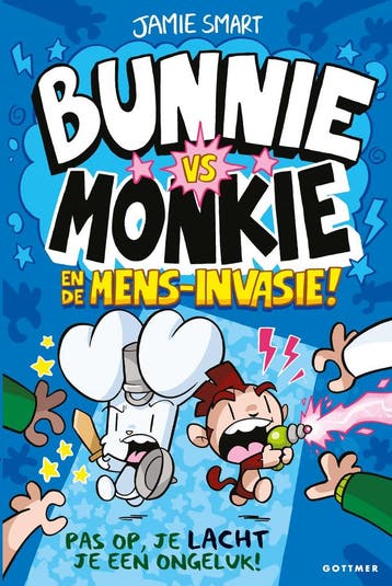 Boek: Bunnie vs Monkie en de mens-invasie - (als nieuw), Verzenden, Zo goed als nieuw
