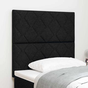 vidaXL LED Hoofdbord Zwart 100 cm Stof, Verzenden, Nieuw, Zwart, Stof
