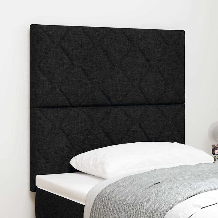vidaXL LED Hoofdbord Zwart 100 cm Stof, Huis en Inrichting, Slaapkamer | Bedden, Zwart, Nieuw, Stof, Verzenden