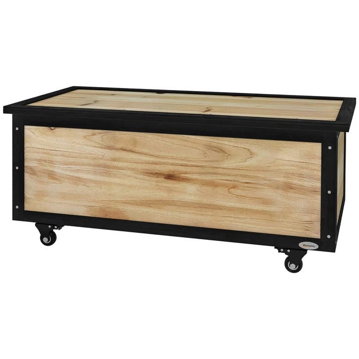 Tuinbox Hout Kussenbox 121L Opbergbox Met Wielen, Weerbesten, Tuin en Terras, Tuinsets en Loungesets, Nieuw, Verzenden