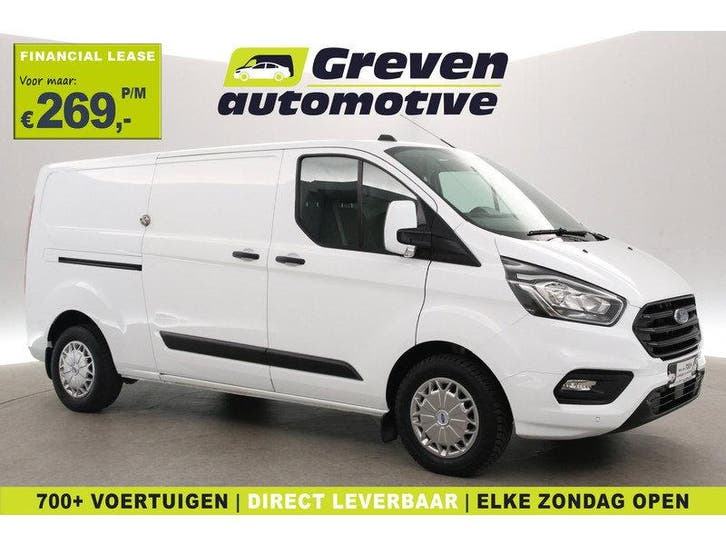 Ford Transit Custom 2.0 Ecoblue L2H1 | Airco | Cruise | 3, Auto's, Bestelauto's, Handgeschakeld, Diesel, Wit, Ford