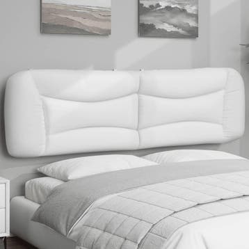 vidaXL Hoofdbordkussen Hvar 180 cm kunstleer wit, Verzenden, Nieuw, Wit, Overige materialen