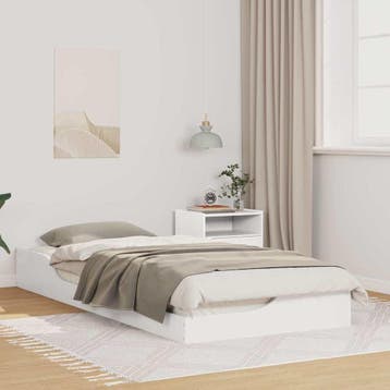vidaXL Bedframe Wit 100 x 210 cm Massief grenenhout, Verzenden, Nieuw, Wit, Hout