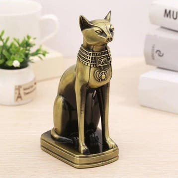 sculptuur, Ancient Egyptian Bastet Cat Statue – Bronze