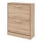 Schoenenkast Sykkylven 2 kleppen sonoma eiken 81x63x24 cm [e, Huis en Inrichting, Verzenden, Nieuw