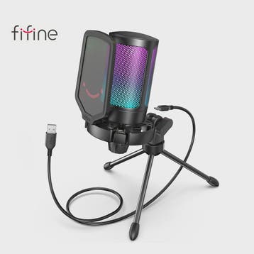 FIFINE A6V USB Microfoon voor Gaming & Streaming met RGB, Po, Muziek en Instrumenten, Microfoons, Verzenden, Nieuw