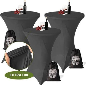 Statafelrok Grijs x 3 – Ø80-85 x 110 cm – Luxe Extra Dikke S, Verzenden, Nieuw