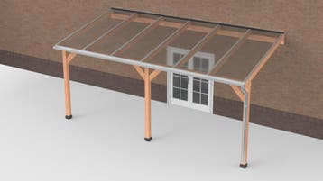 Douglas Terrasoverkapping Polycarbonaat Helder Geschaafd 600, Tuin en Terras, Nieuw