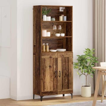 vidaXL buffetkast 2 st Oud hout 69,5 x 34 x 180 cm Bewerkt, Minder dan 50 cm, Verzenden, Nieuw, Minder dan 100 cm