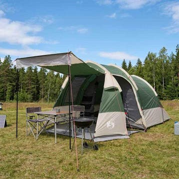 vidaXL Tunneltent Groen 390 x 215 x 152 cm, Caravans en Kamperen, Tenten, Verzenden, Nieuw, Tot en met 2