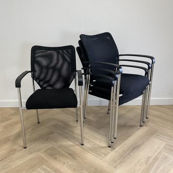 Triple E Anna vergaderstoel (set van 4)  licht gewicht, Huis en Inrichting, Stoelen, Gebruikt, Zwart, Ophalen of Verzenden, Eén