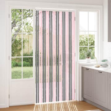 vidaXL Insecten Gordijn Chenille Zilvergrijs en Roze 100 x, Verzenden, Nieuw, Zilver