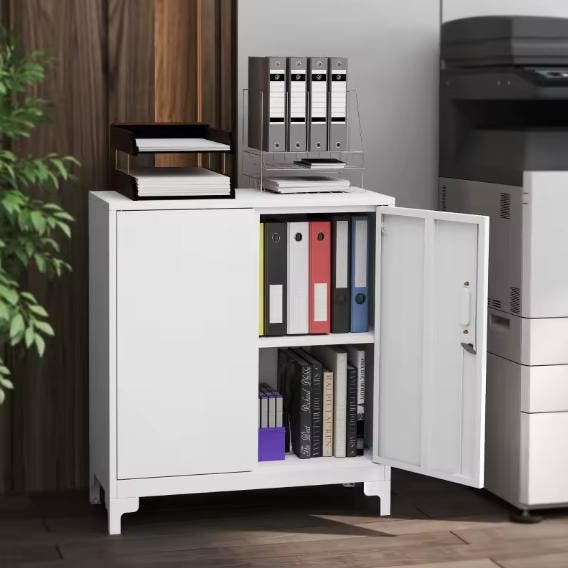 Witte Metalen Archiefkast – Stevige Kast met 5 Laden en Deur, Zakelijke goederen, Kantoor en Winkelinrichting | Kantoormeubilair en Inrichting