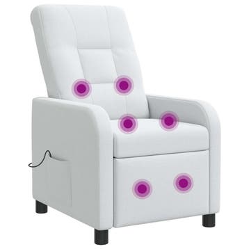 vidaXL Massage Recliner Wit Stof, Verzenden, Nieuw