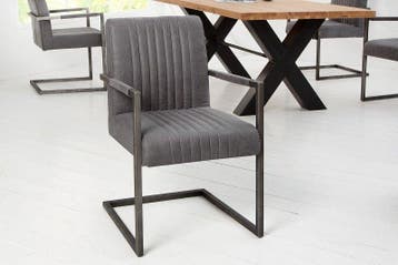 Moderne sledefauteuil BIG ASTON vintage grijs geborsteld, Ophalen of Verzenden, Nieuw