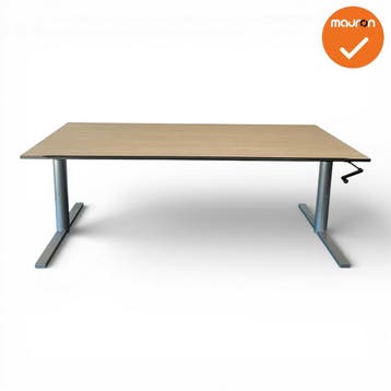 Gispen bureau – Slinger verstelbaar – 180x80 – Zilverg, Werkplek, Ophalen of Verzenden, Gebruikt, Bureau