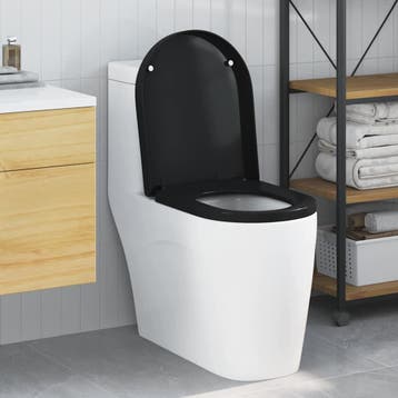 vidaXL Toiletzitting Zwart 48 x 36,5 x 4,5 cm Polypropyleen, Verzenden, Nieuw
