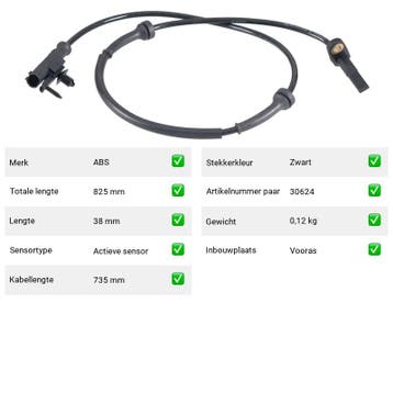ABS-sensor Smart Forfour 1.5 BRABUS (454) Van 2005-05 tot 20, Verzenden, Nieuw, Smart