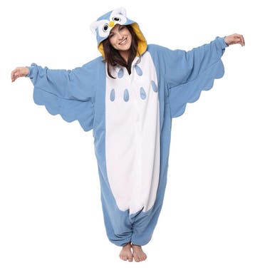 Onesie Blauwe Uil Pak XL-XXL Uilenpak Kostuum Blauw Vogelpak, Carnaval, Ophalen of Verzenden, Kleding, Maat 56/58 (XL)