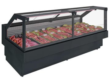 Doris koeltoonbank met plaatkoeling B250xD129xH122cm - zwart, Nieuw in verpakking