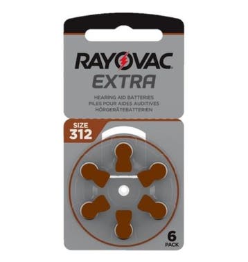 Rayovac Hoorapparaat batterij 312AU bruin (6 stuks), Ophalen of Verzenden, Nieuw