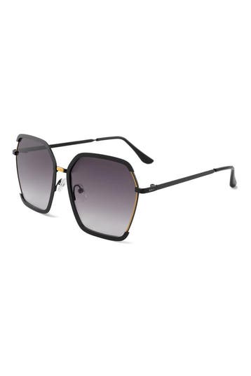 KIMU® Zonnebril UKI Groot Vierkant Zwart Montuur Zwarte Glaz, Ophalen of Verzenden, Nieuw, Feestartikel, Carnaval